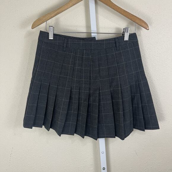 Zara Pleated Mini Skirt Womens M Medium Plaid Asymmetrical School Girl Academia - Picture 3 of 6